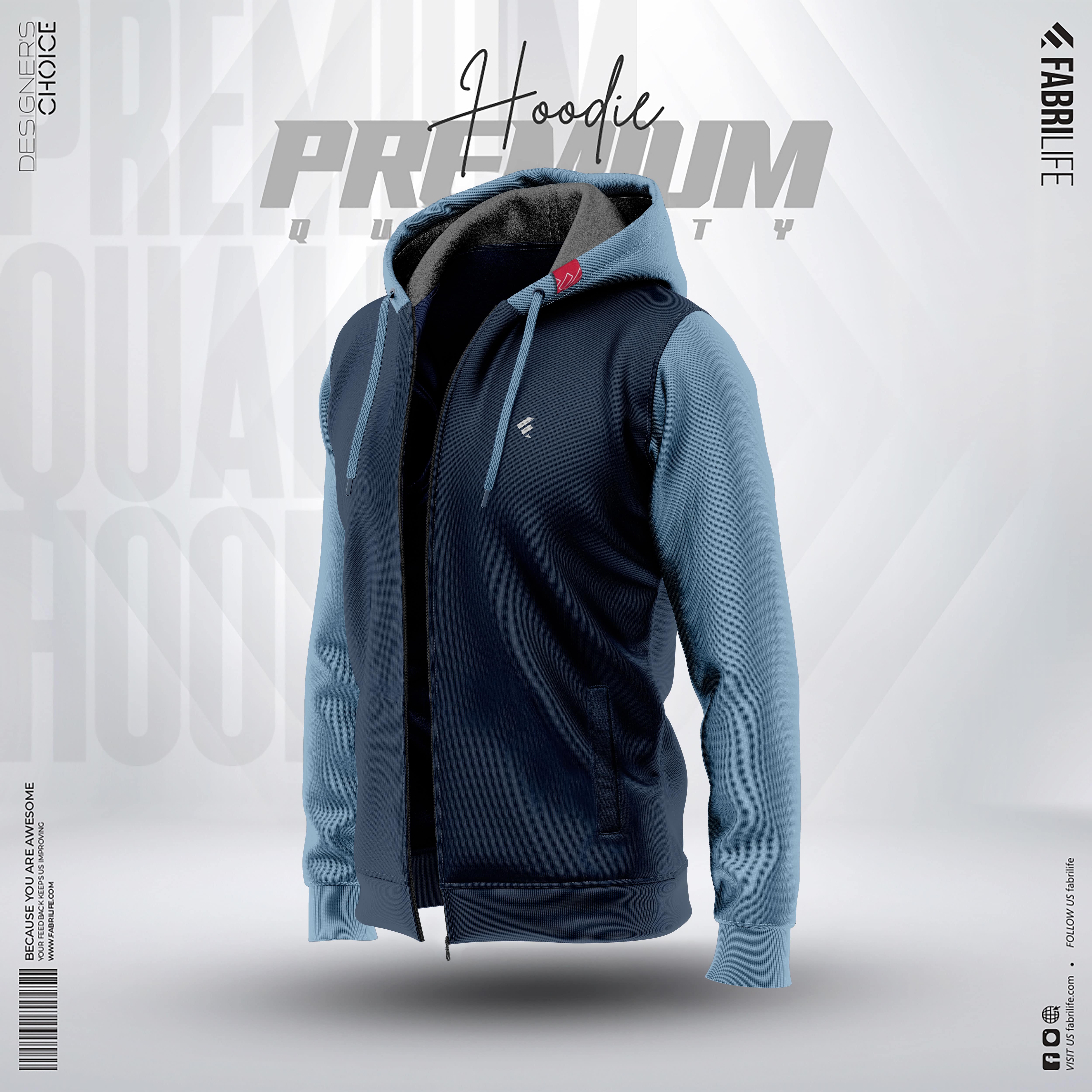 Mens Multi-Shades Hoodie - Navy